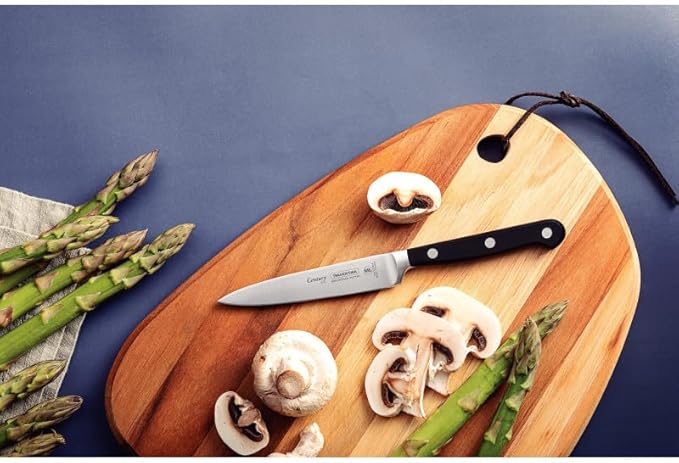 TM24010/104 Tramontina Century Kitchen Knife Curved Blade with Forged Handle Black 102mm Tomkin Australia Hospitality Supplies