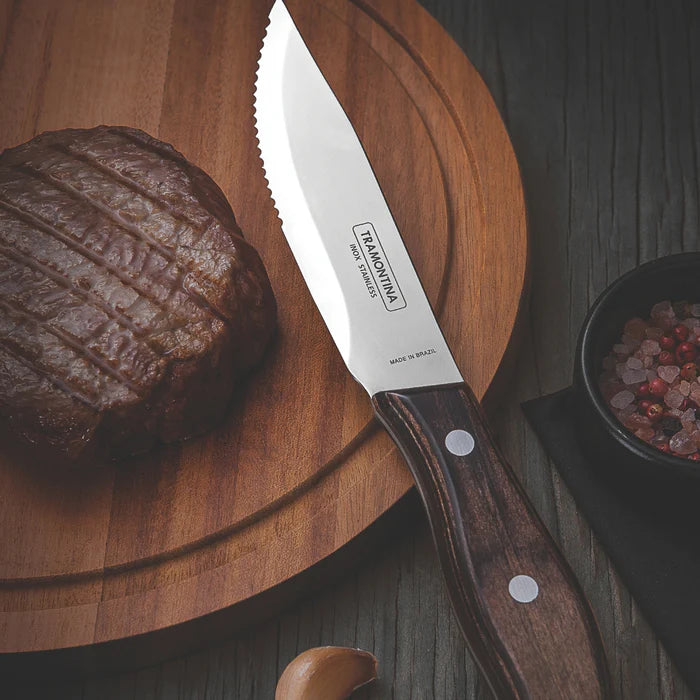 TM29810/150 Tramontina  Gramado Full Tang Steak Knife Brown Brown 127mm Tomkin Australia Hospitality Supplies
