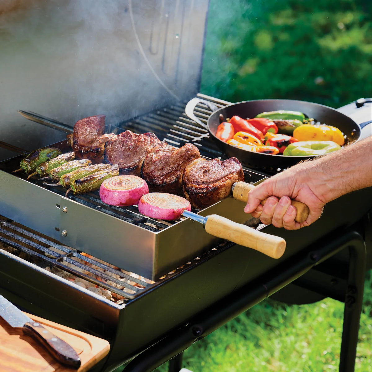 Heavy Duty Stainless Steel Skewer Wood Handle 650mm