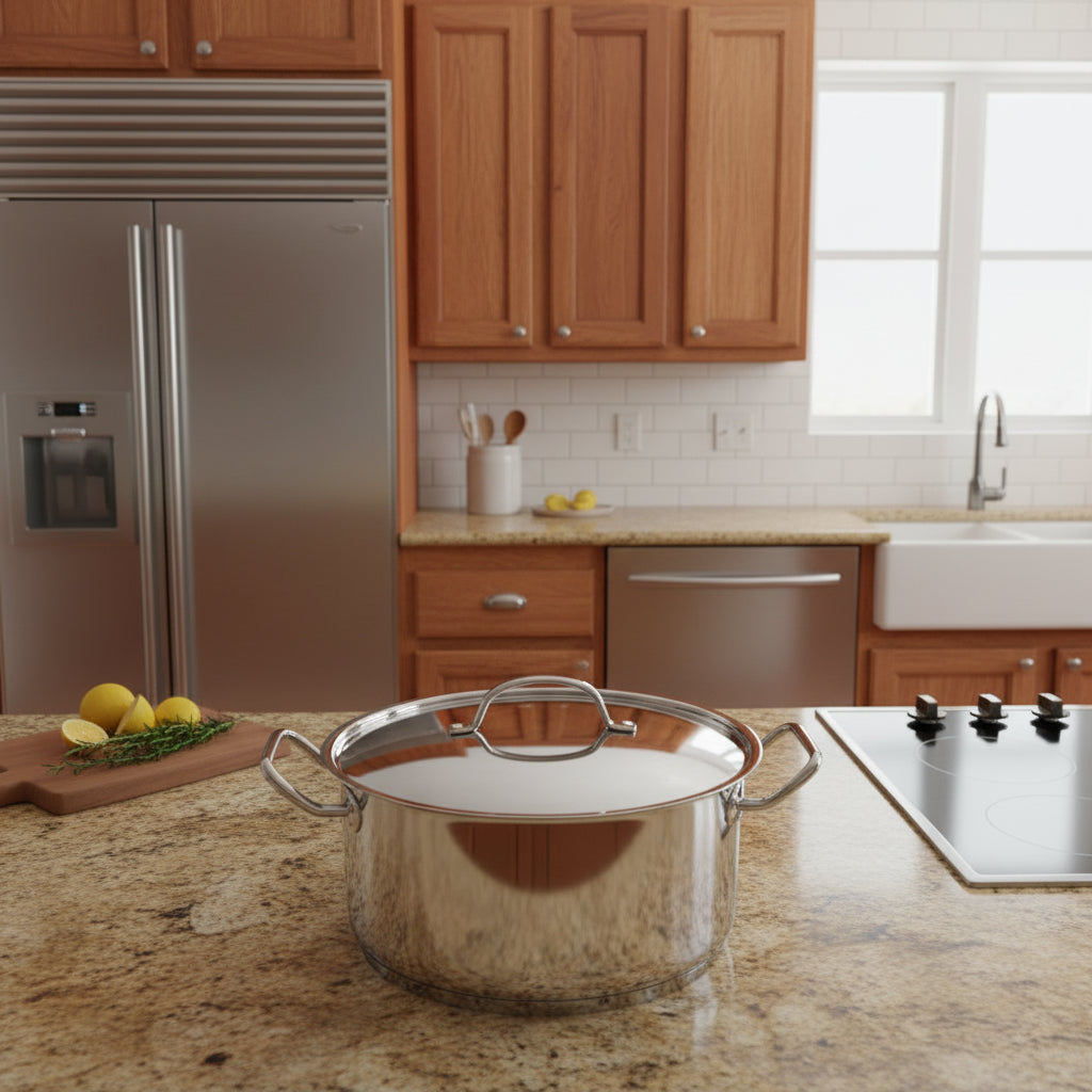 Professional Deep Casserole with Lid Stainless Steel 240x190mm / 6.1Lt - DISCONTINUED BY SUPPLIER