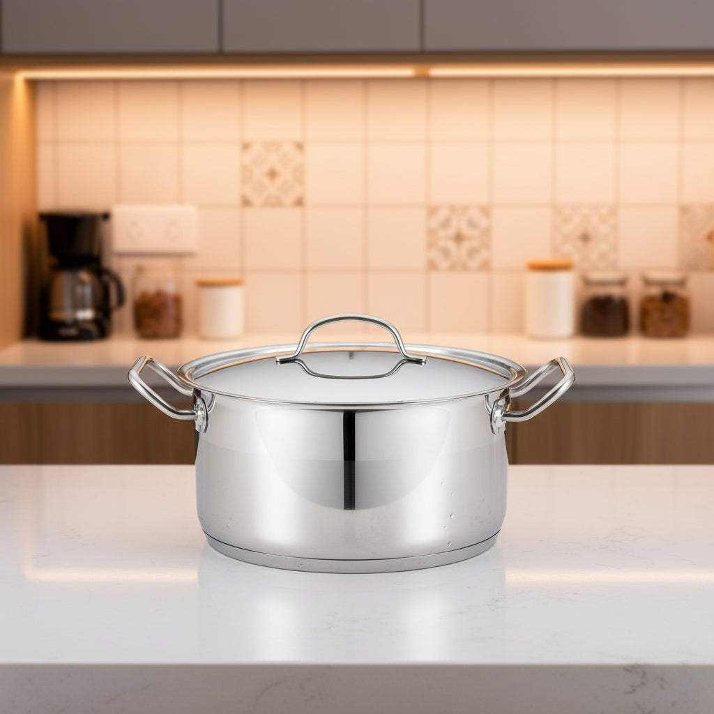 Professional Deep Casserole with Lid Stainless Steel 280x201mm / 8.4Lt - DISCONTINUED BY SUPPLIER