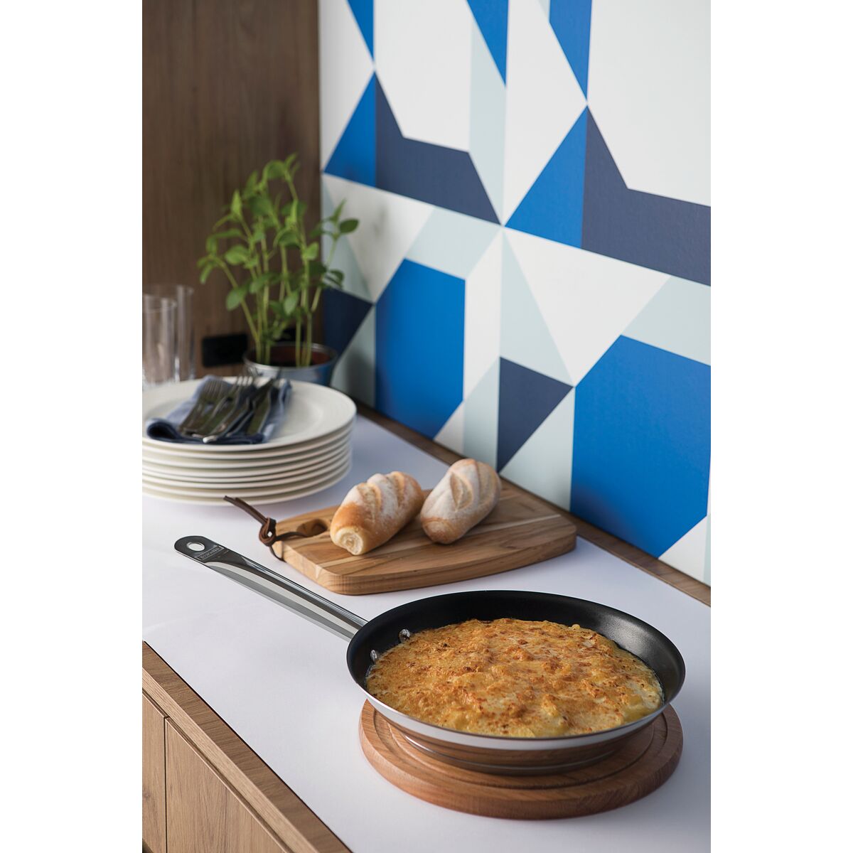 Professional Frypan Non-Stick Stainless Steel 260x55mm / 2.0Lt