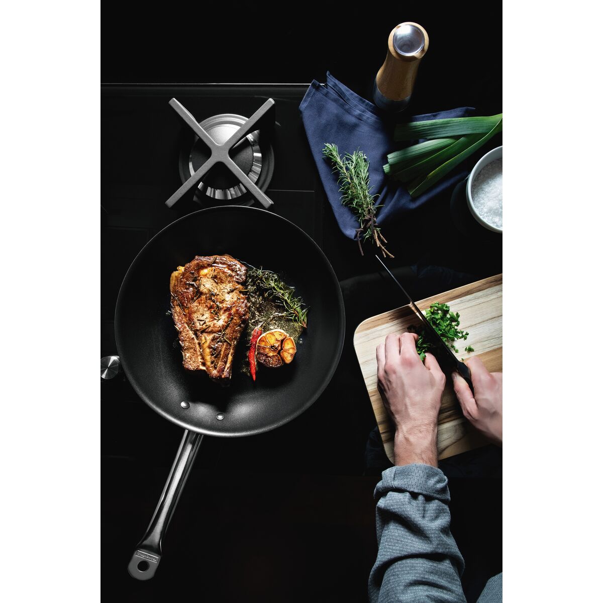 Professional Frypan Non-Stick Stainless Steel 260x55mm / 2.0Lt