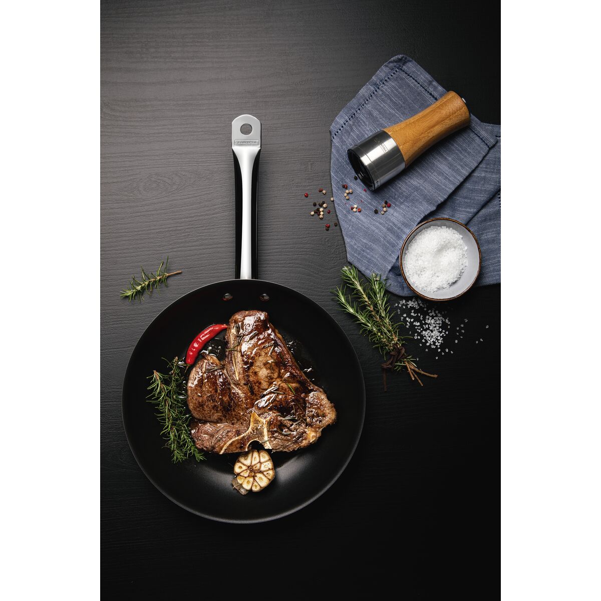 Professional Frypan Non-Stick Stainless Steel 260x55mm / 2.0Lt