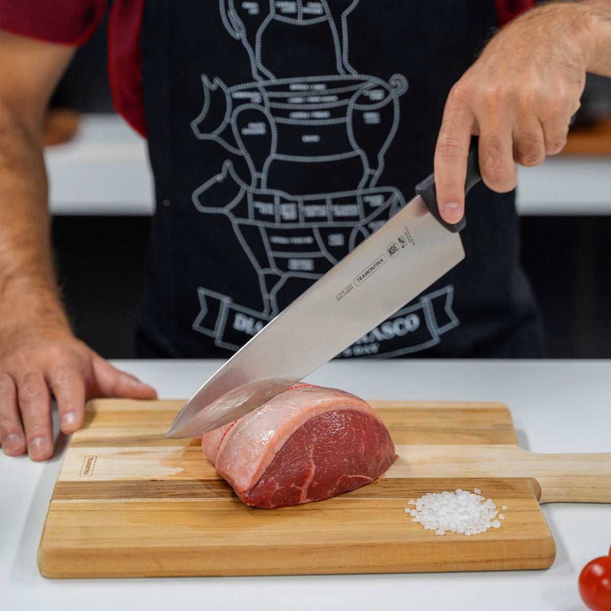 Tramontina Professional Master Black Cooks Knife Lifestyle Tomkin Australia Hospitality Supplies