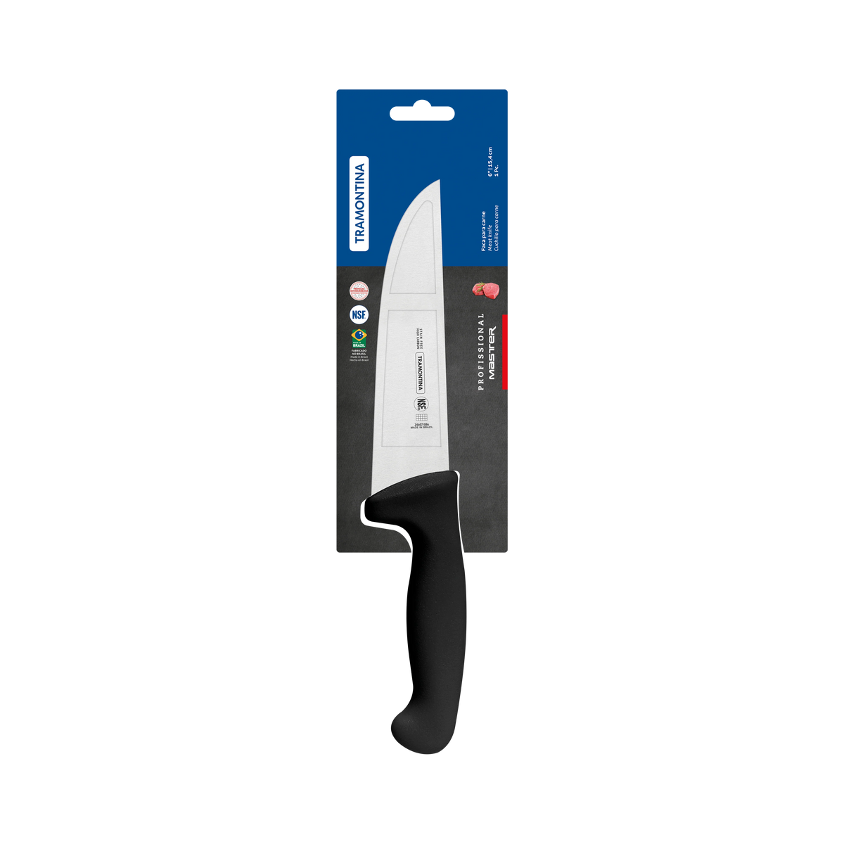 Professional Master Meat / Carving Knife Curved Blade Black 203mm
