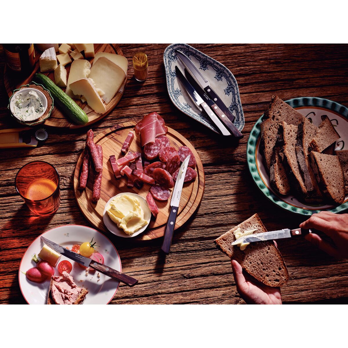 Churrasco Steak Knife Serrated Narrow Blade with Polywood Handle Brown 127mm