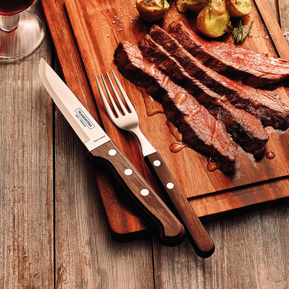 Churrasco Steak Knife Gaucho with Polywood Handle Brown 127mm