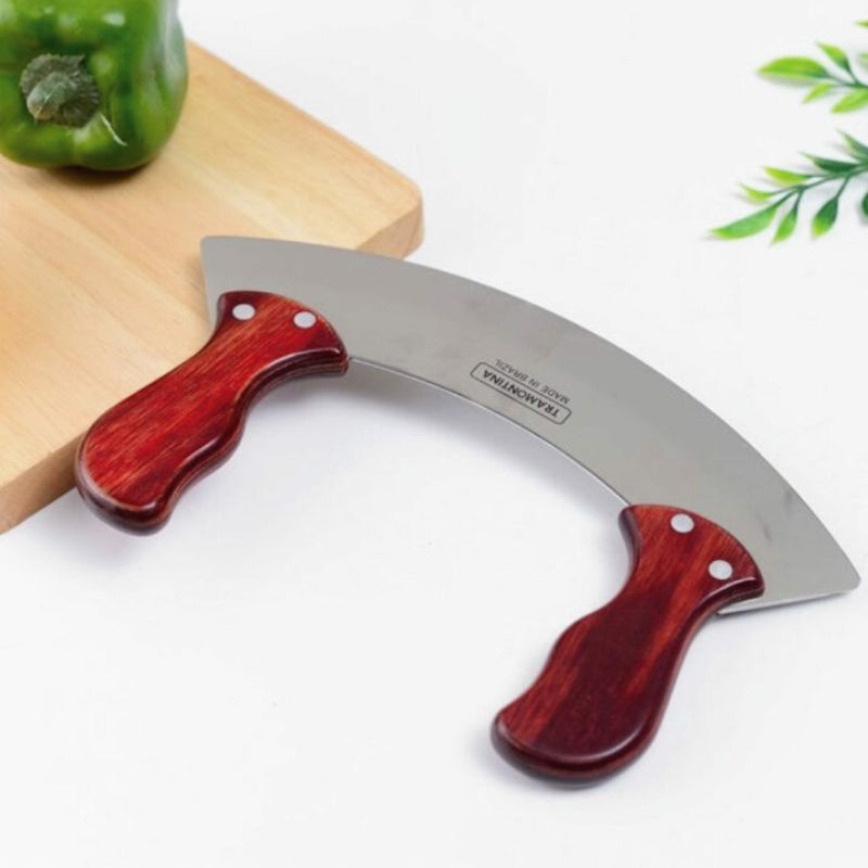 Mezzaluna Polywood Mincing Knife Red 250mm