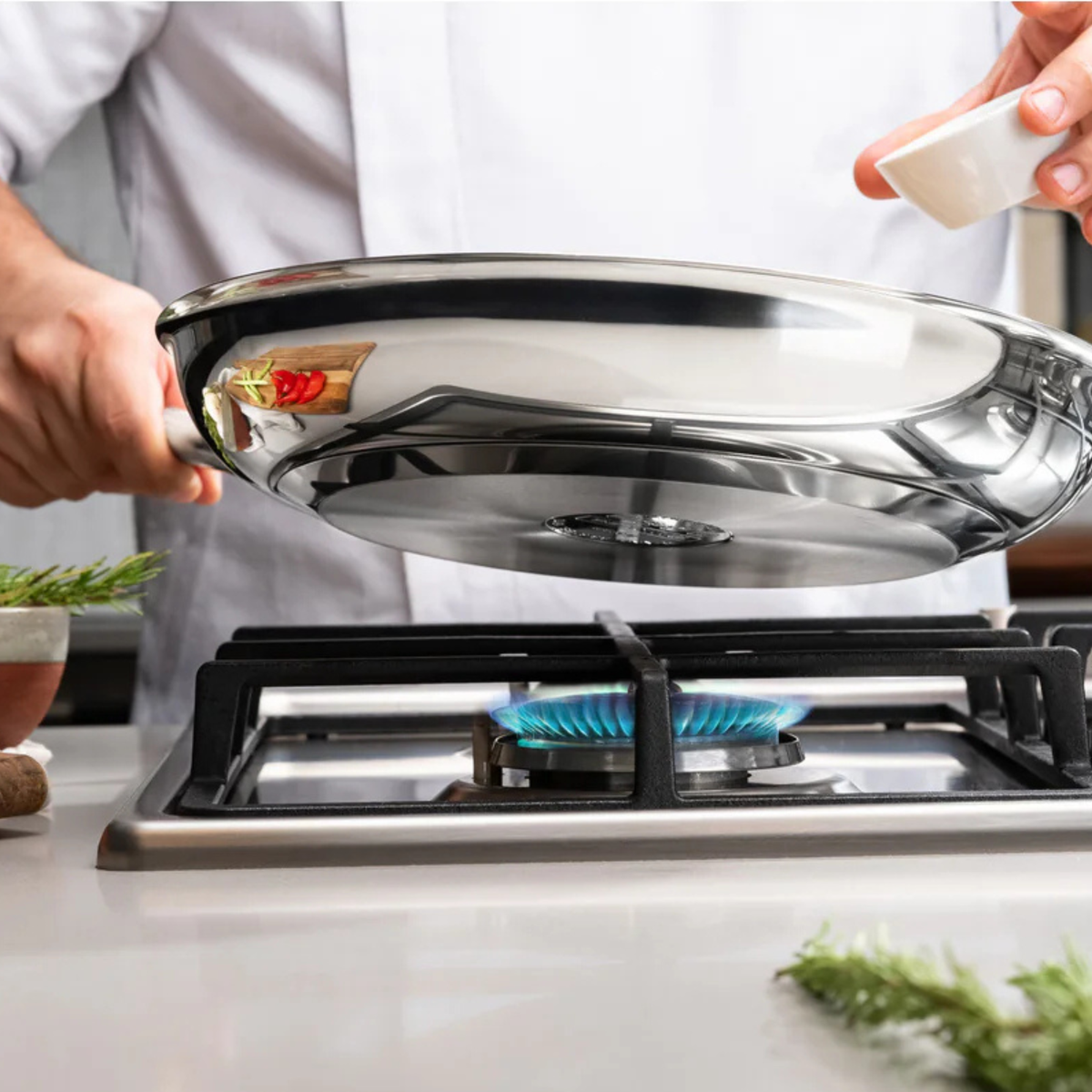 Professional Frypan Stainless Steel 200x49mm / 1.1Lt