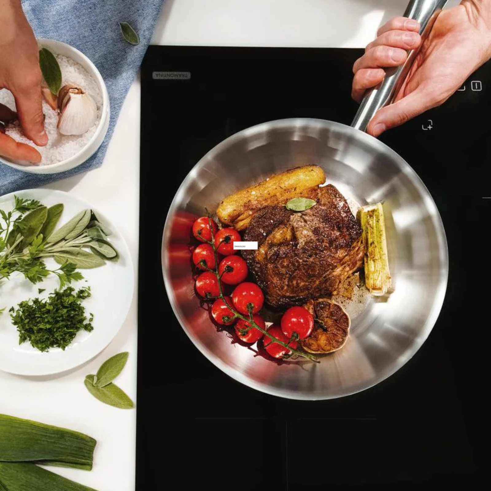 TM62635/260 Tramontina Professional Frpan with Triply Base Stainless Steel 260mm Tomkin Australia Hospitality Supplies