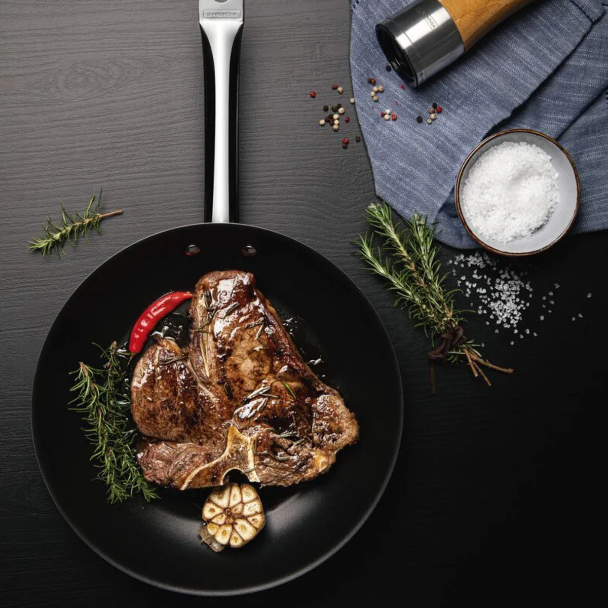 Professional Frypan Non-Stick Stainless Steel 260x55mm / 2.0Lt