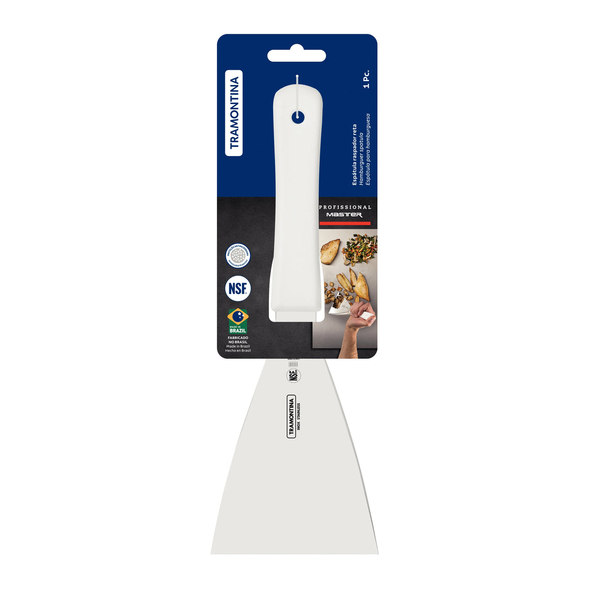 Professional Master Hamburger Spatula Straight White 97x127x325mm