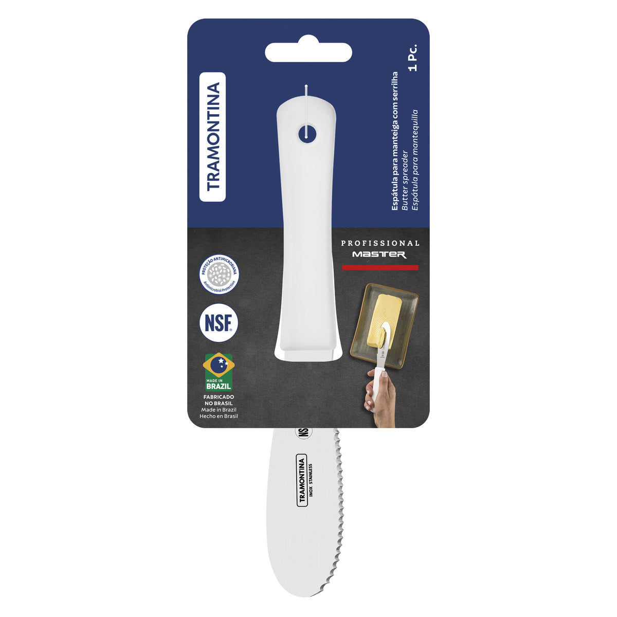 Professional Master Spatula with Curved Serrated Edge White 32x102x198mm