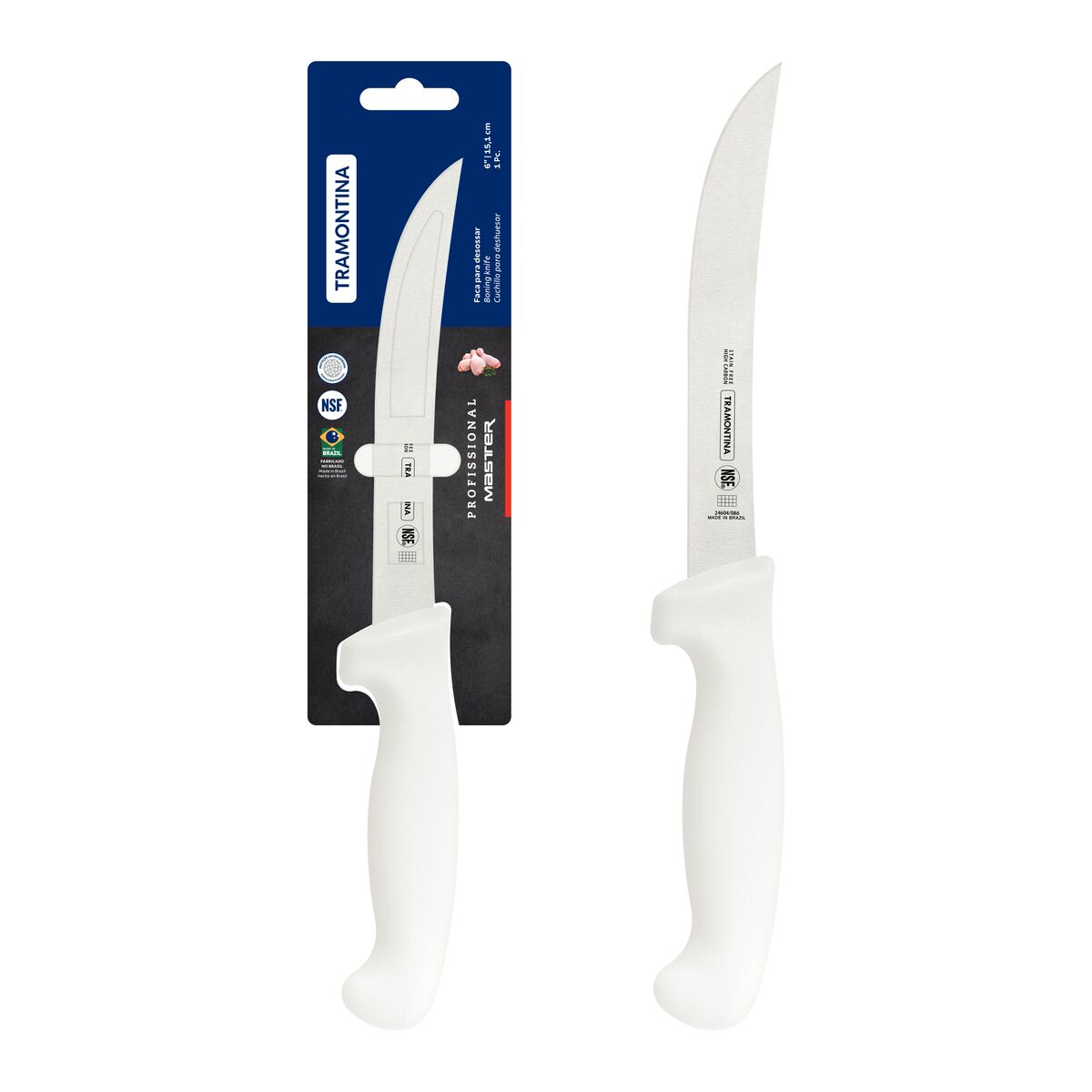 INDENT - Professional Master Boning Knife Curved Narrow Blade White 152mm