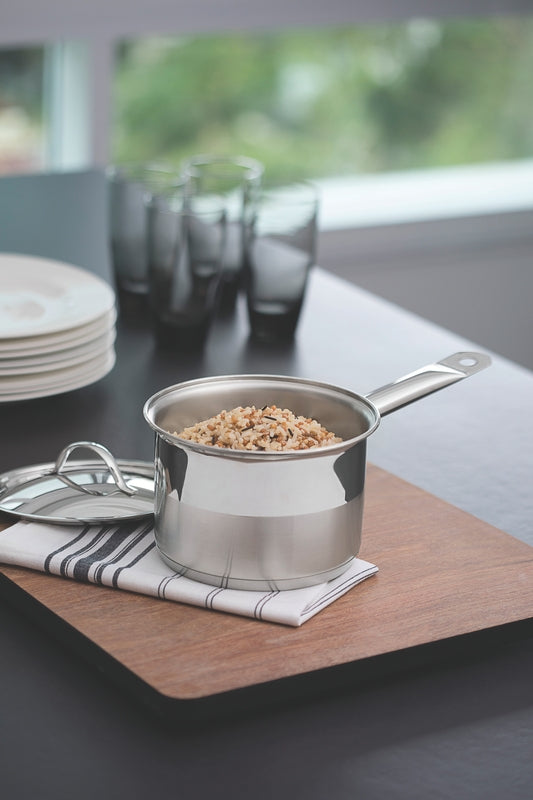 TM62627/161 Tramontina Professional Deep Sauce Pan with Lid Stainless Steel 160mm Tomkin Australia Hospitality Supplies