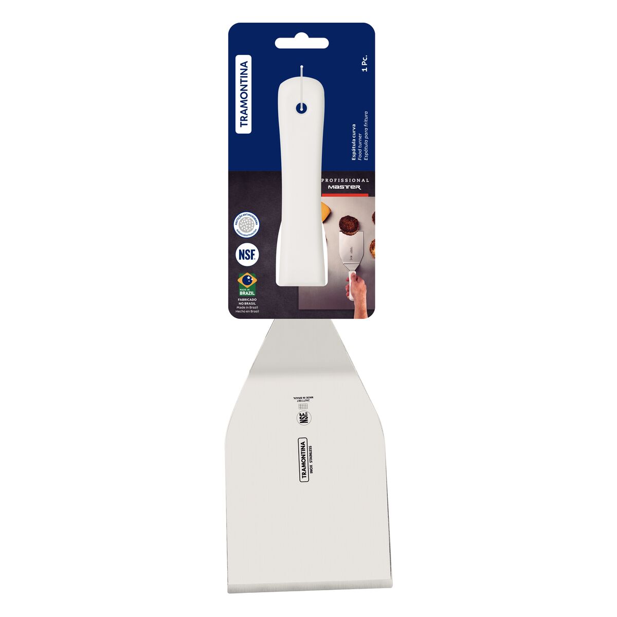 TM24674/185 Tramontina Professional Master Grill Spatula Angled Wide White 127mm Tomkin Australia Hospitality Supplies