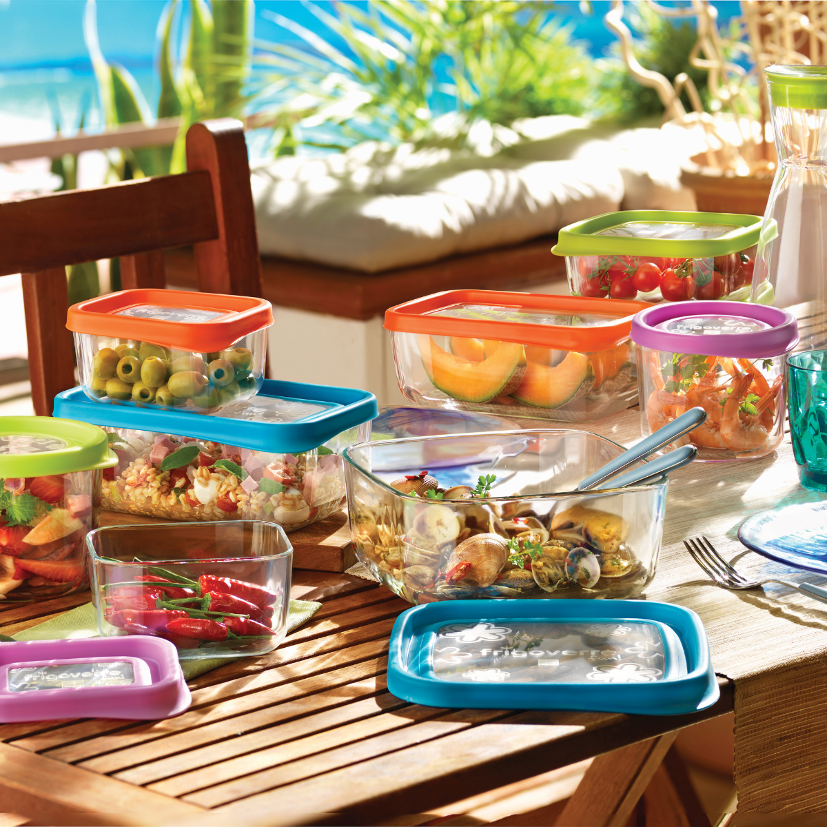 Frigoverre Rectangular Container with Blue Lid 260x210x94mm / 3000ml
