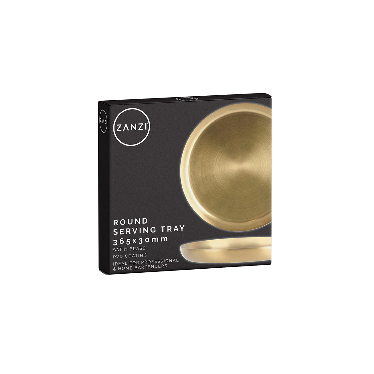 Z0022 Zanzi Round Serving Tray Satin Brass 365x30mm Tomkin Australia Hospitality Supplies