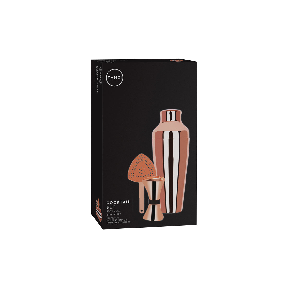 Z9008 Zanzi Cocktail Set 3pc Rose Gold Tomkin Australia Hospitality Supplies