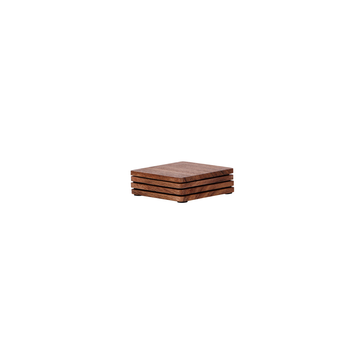 Z9030 Zanzi Square Coaster Natural Acacia 4pc Set 90x90x5mm Tomkin Australia Hospitality Supplies