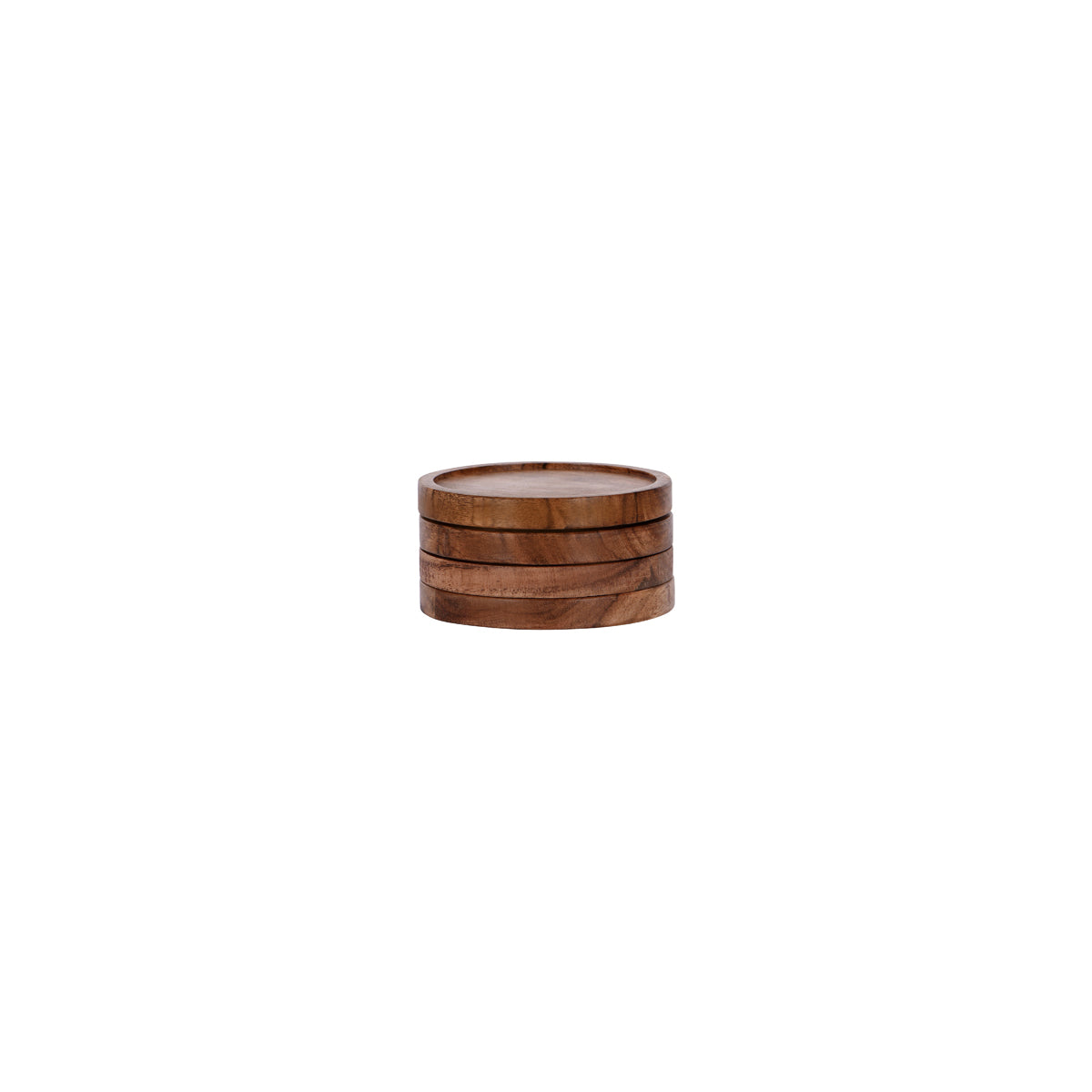 Z9031 Zanzi Round Coaster Natural Acacia 4pc Set 100x12mm Tomkin Australia Hospitality Supplies 