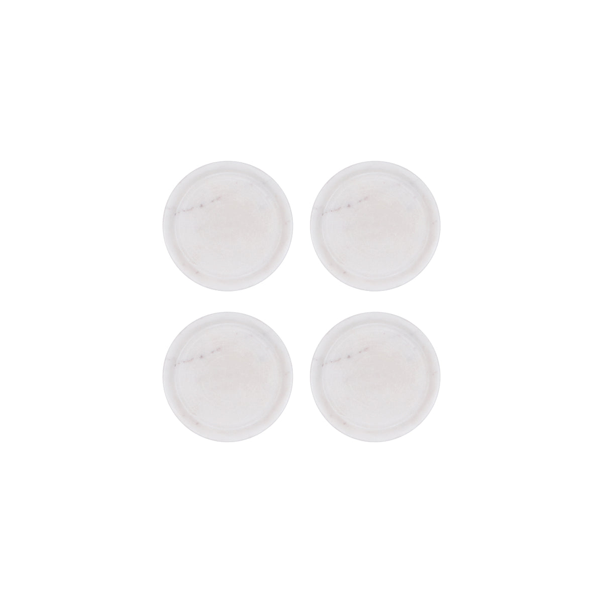 Z9034 Zanzi Round Coaster White Marble 4pc Set 100x15mm Tomkin Australia Hospitality Supplies
