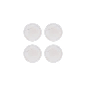Round Coaster White Marble 4pc Set 100x15mm