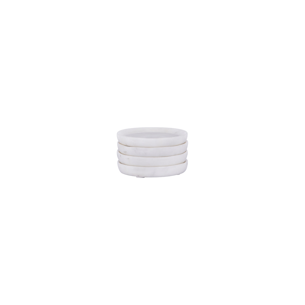 Z9034 Zanzi Round Coaster White Marble 4pc Set 100x15mm Tomkin Australia Hospitality Supplies