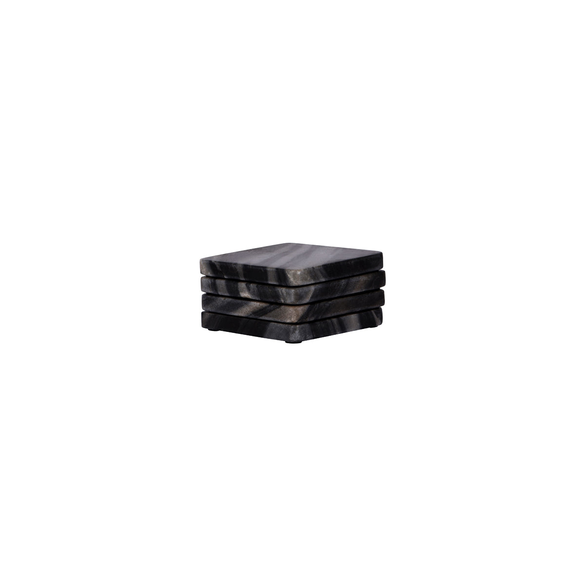 Z9038 Zanzi Square Coaster Dark Grey Marble 4pc Set 100x100x15mm Tomkin Australia Hospitality Supplies 