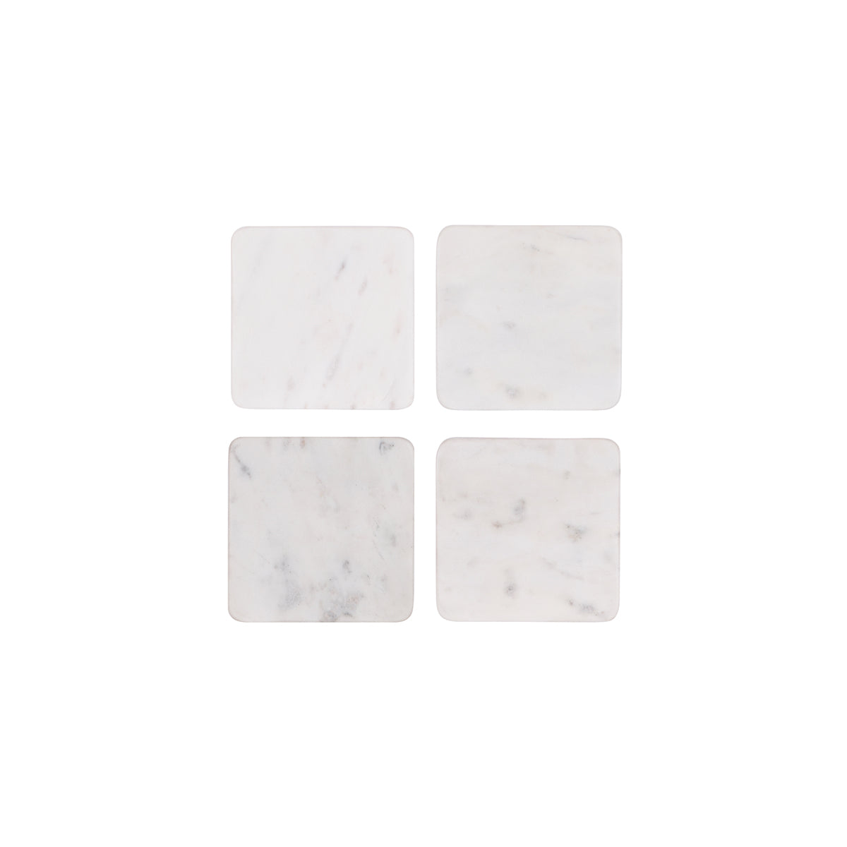 Z9039 Zanzi Square Coaster White Marble 4pc Set 100x100x15mm Tomkin Australia Hospitality Supplies 