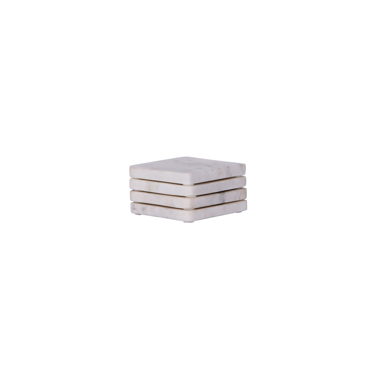 Z9039 Zanzi Square Coaster White Marble 4pc Set 100x100x15mm Tomkin Australia Hospitality Supplies 