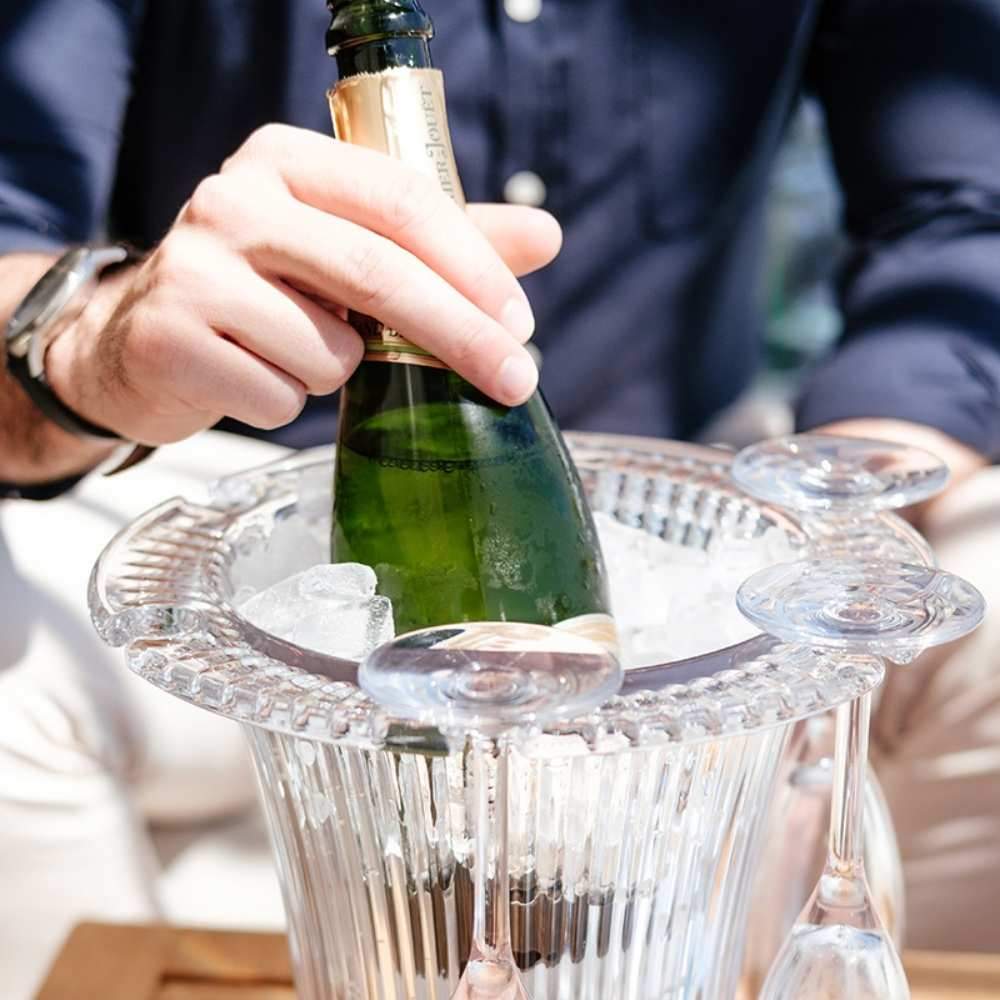 Bamboo Champagne Bucket 3.8L + 6 Flutes 145ml