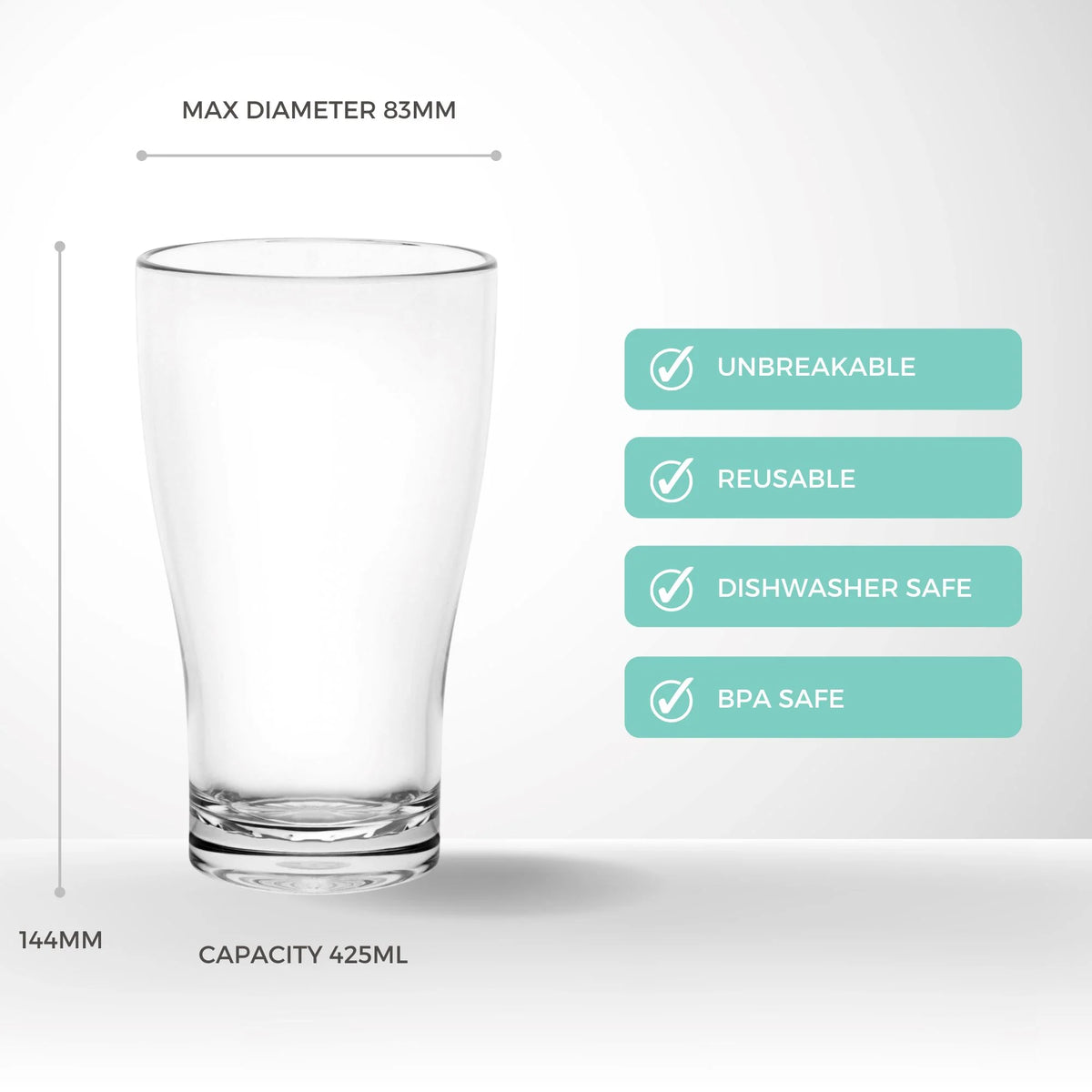 Essentials Conical Beer W&amp;M Certified, Nucleated 425ml