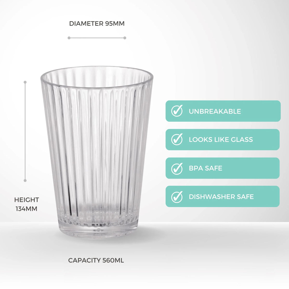 Bamboo Stackable Tumbler Polycarbonate 560ml