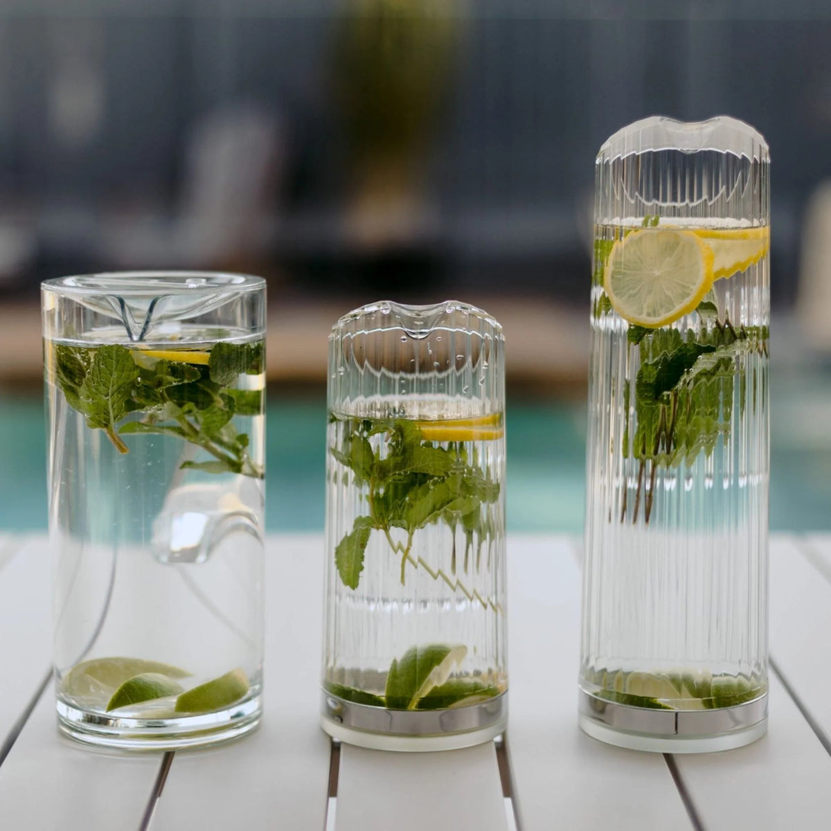 Bamboo Water Pitcher W/Removal Base Polycarbonate 1.5L