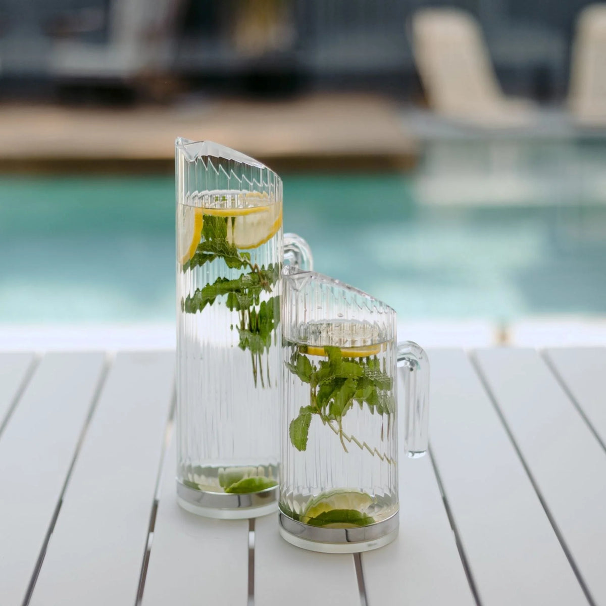 Bamboo Water Pitcher W/Removal Base Polycarbonate 1.5L