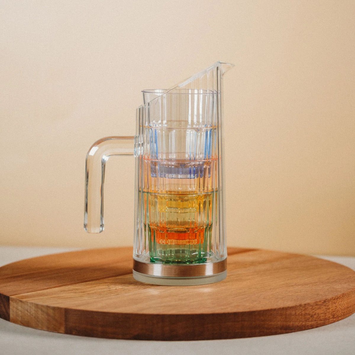 Bamboo Water Pitcher W/Removal Base Polycarbonate 1.0L