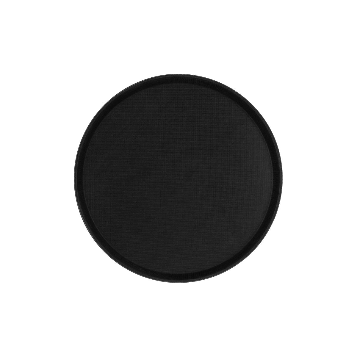 04293 Chef Inox Round Tray Non-Slip Plastic Black 400mm Tomkin Australia Hospitality Supplies