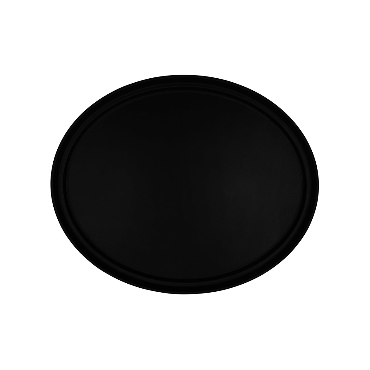04302 Chef Inox Oval Tray Non-Slip Plastic Black 680x555mm Tomkin Australia Hospitality Supplies