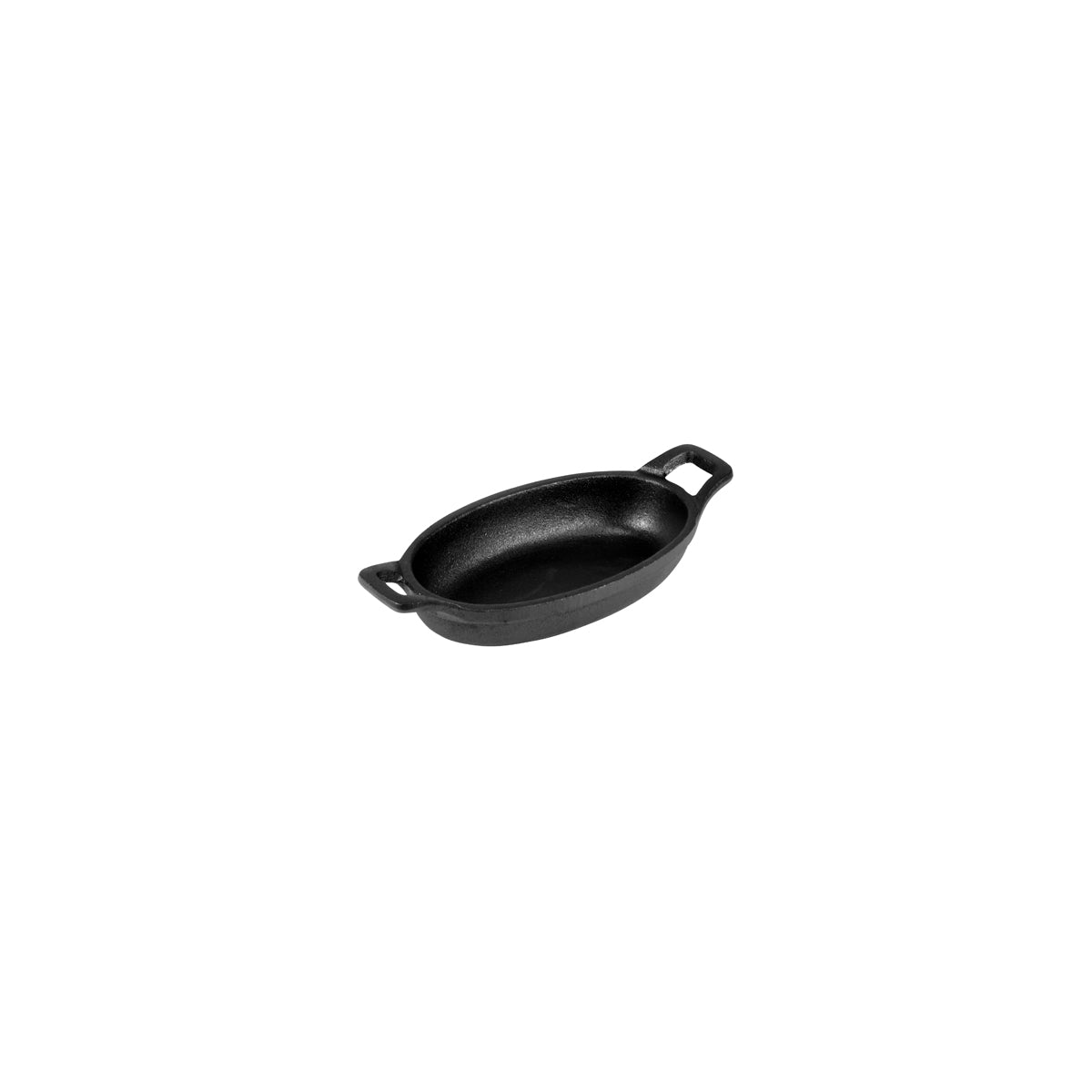 &#39;04627 Chef Inox Cast Iron Mini Oval Gratin with Handles 150x95x30mm Tomkin Australia Hospitality Supplies