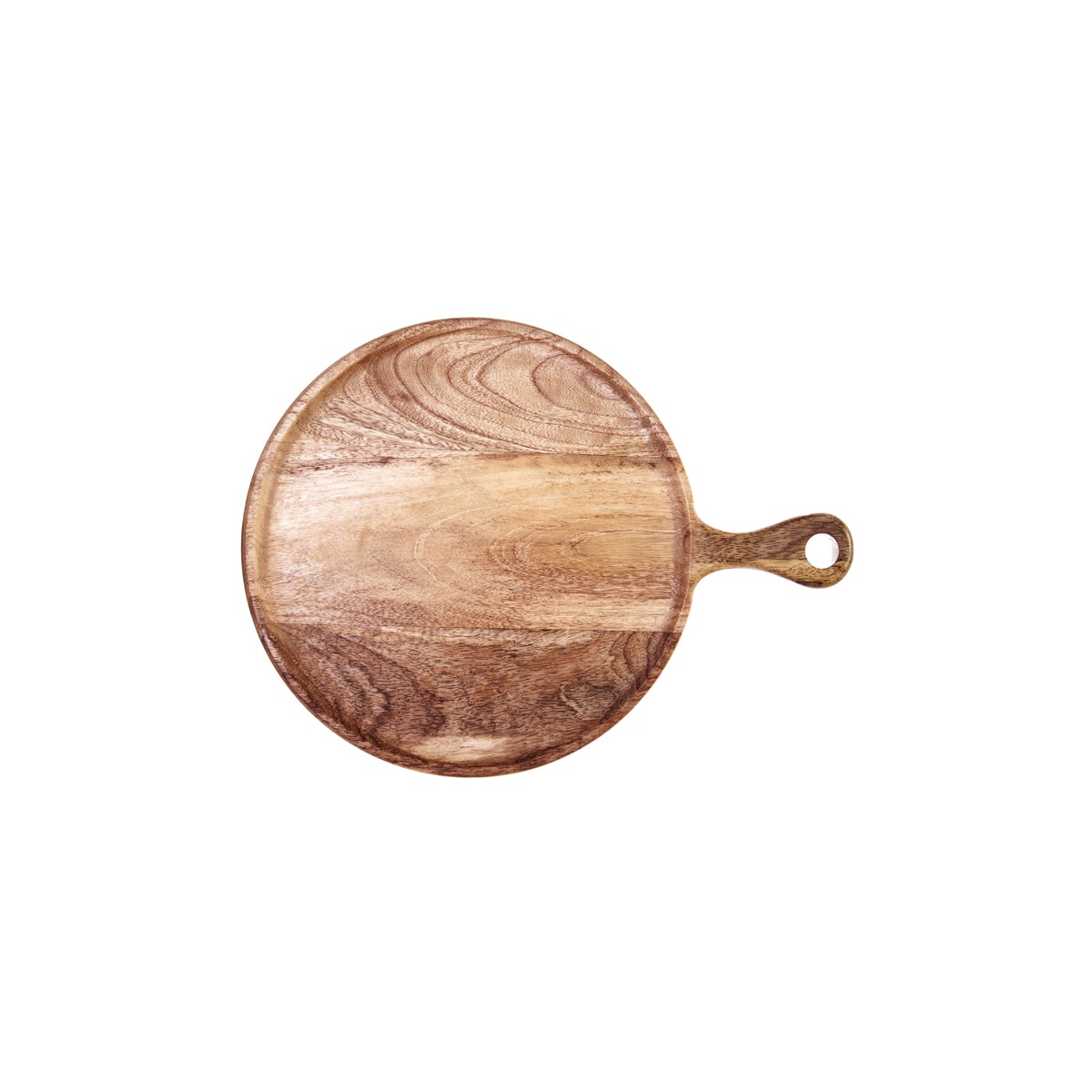 '04892 Chef Inox Mangowood Round Serving Board with Handle Natural 250x15mm Tomkin Australia Hospitality Supplies