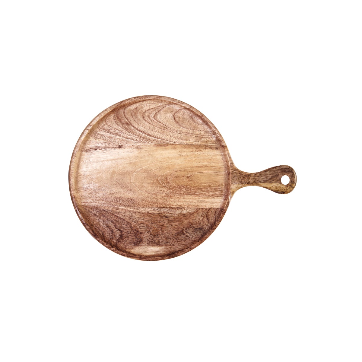 &#39;04925 Chef Inox Mangowood Round Serving Board with Handle Natural 570x20mm Tomkin Australia Hospitality Supplies