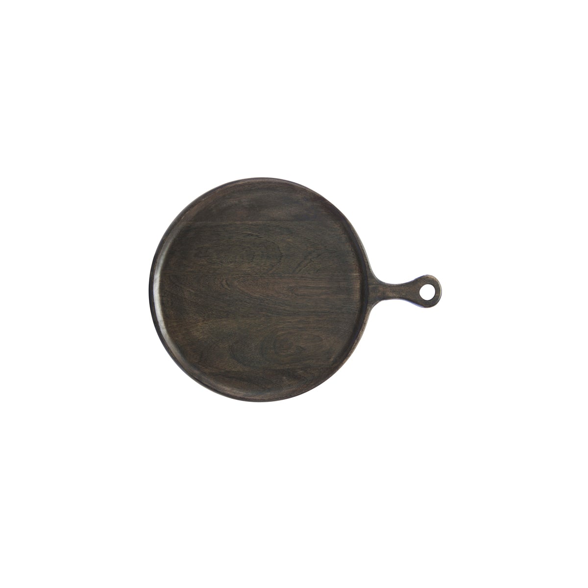 &#39;04942 Chef Inox Mangowood Round Serving Board with Handle Dark 250x15mm Tomkin Australia Hospitality Supplies