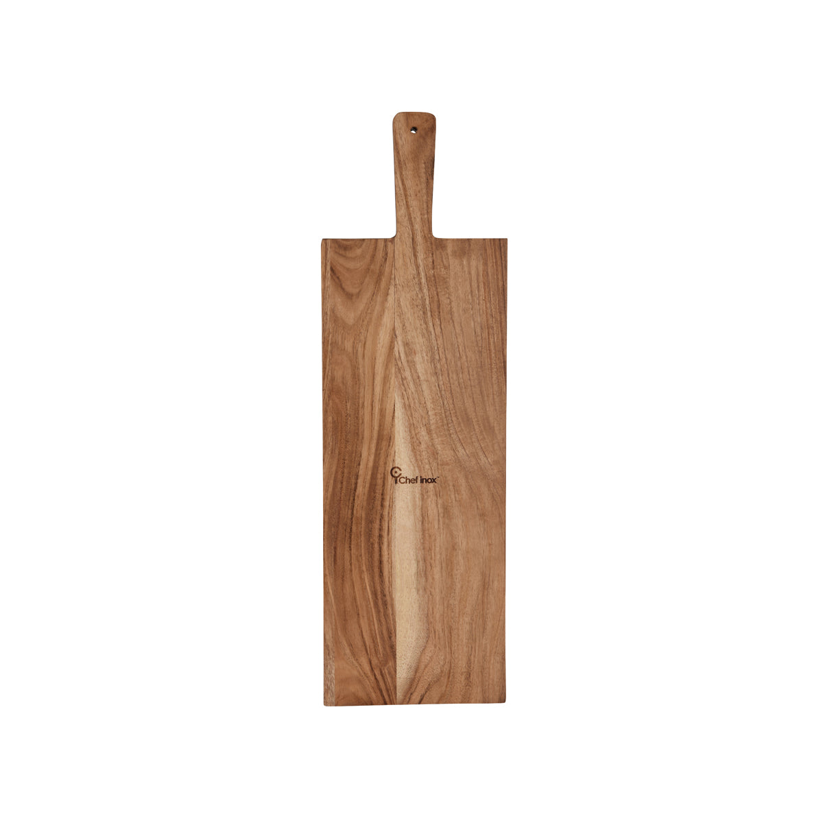04971 Chef Inox Serve Acacia Paddle Board with Black Acacia Inlay 610x190x25mm Tomkin Australia Hospitality Supplies