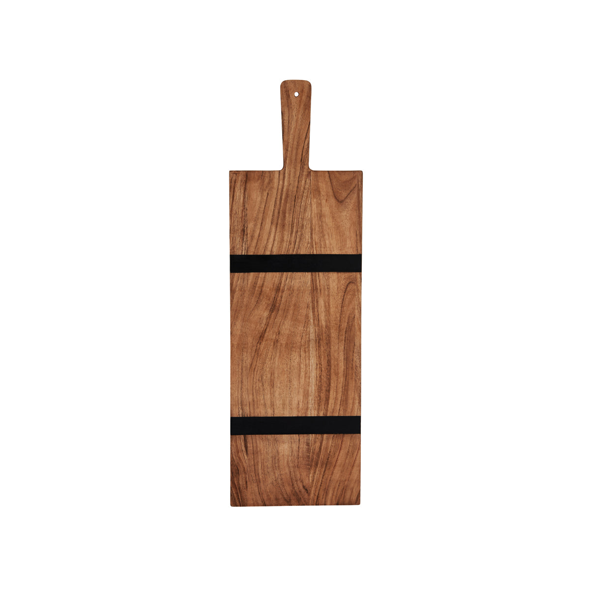 04971 Chef Inox Serve Acacia Paddle Board with Black Acacia Inlay 610x190x25mm Tomkin Australia Hospitality Supplies