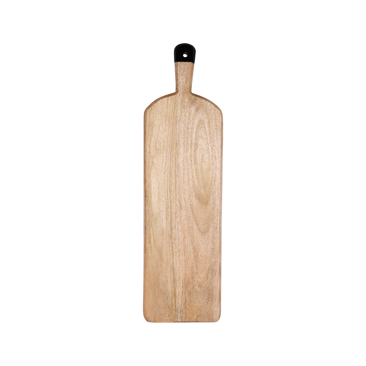 04995 Chef Inox Serve Mangowood Rectangular Serving Board with Black Handle 700x200x40mm Tomkin Australia Hospitality Supplies