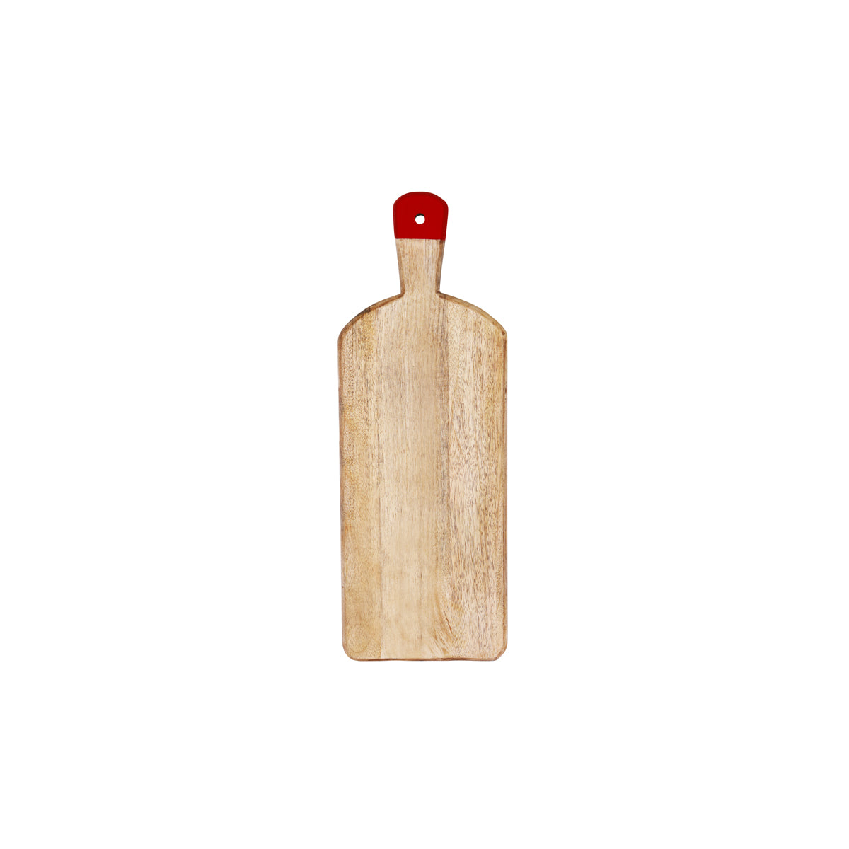 04996 Chef Inox Serve Mangowood Rectangular Serving Board with Red Handle 500x180x40mm Tomkin Australia Hospitality Supplies