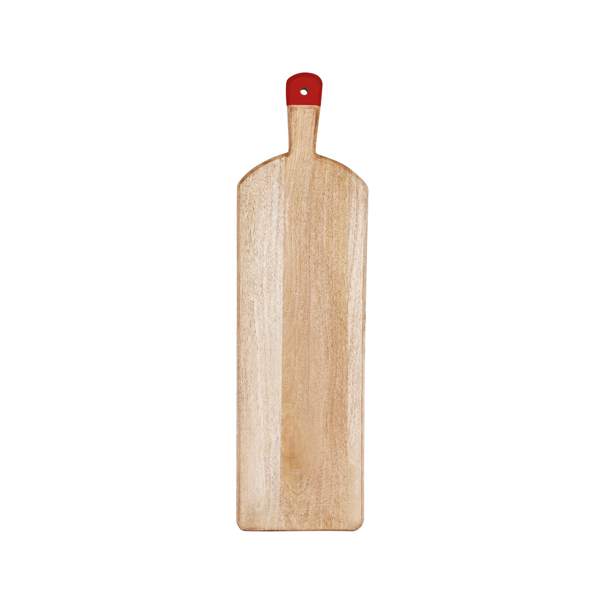 04998 Chef Inox Serve Mangowood Rectangular Serving Board with Red Handle 700x200x40mm Tomkin Australia Hospitality Supplies