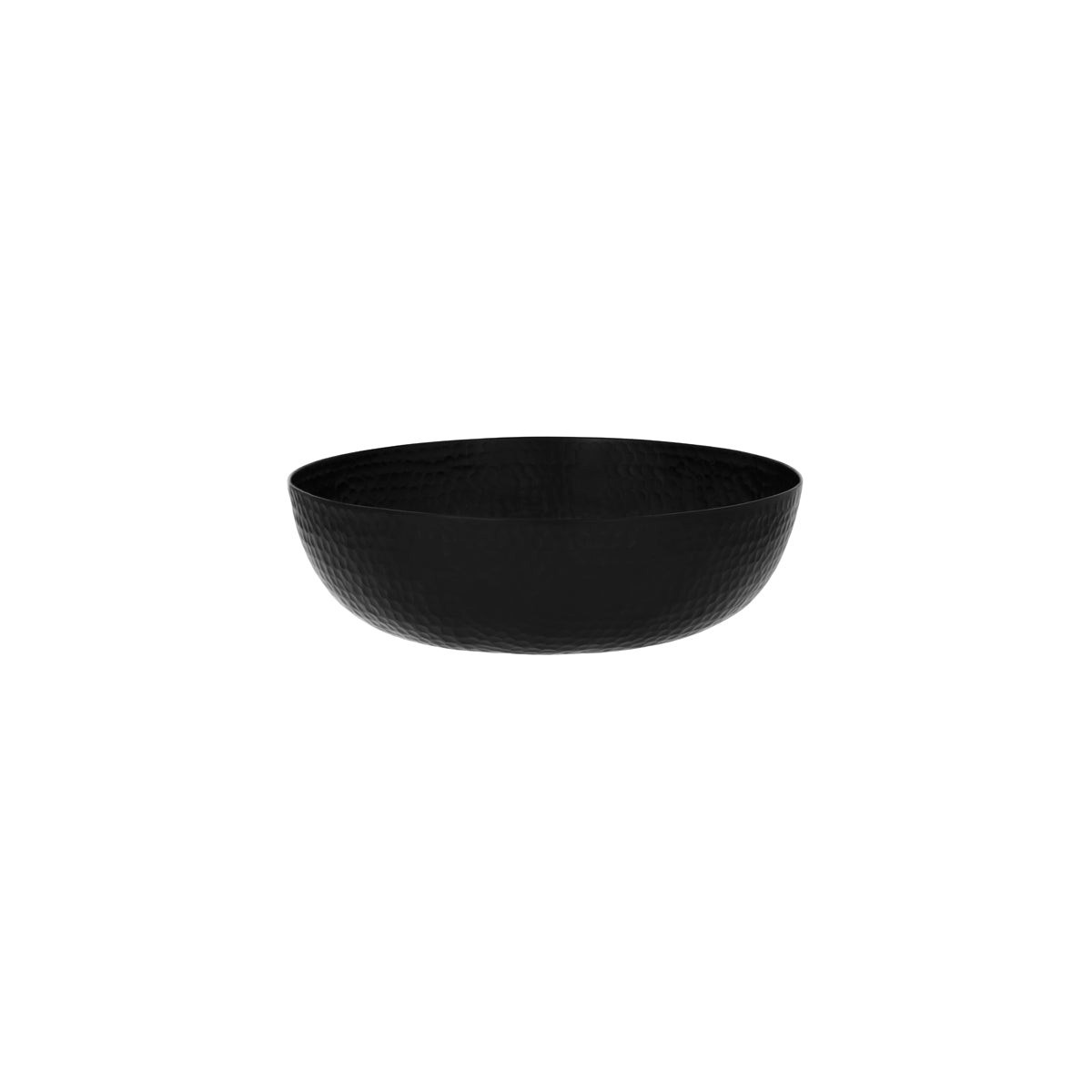 06921 Chef Inox Buffet Serve Round Serving / Seafood Bowl Hammered Black 250x80mm / 2800ml Tomkin Australia Hospitality Supplies